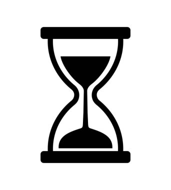 Beyaz arkaplanda kum saati simgesi