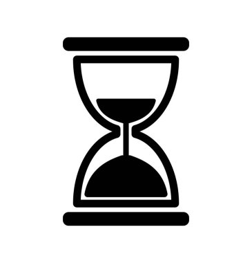 Beyaz arkaplanda kum saati simgesi