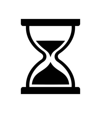 Beyaz arkaplanda kum saati simgesi