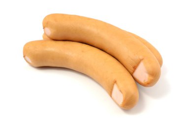 Beyaz arkaplanda sosis