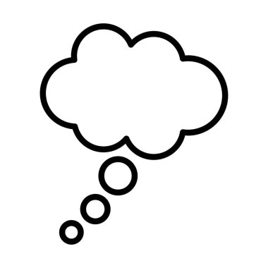 Beyaz arkaplanda düşünce simgesi