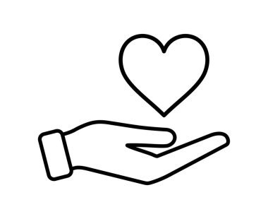 beyaz arkaplanda el simgesi