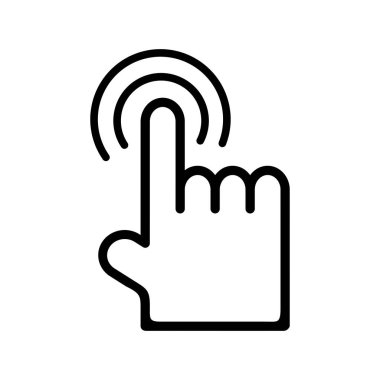 El, parmak dokunuşu simgesi beyaz arkaplanda izole edildi