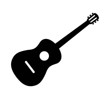 Beyaz arkaplanda gitar simgesi