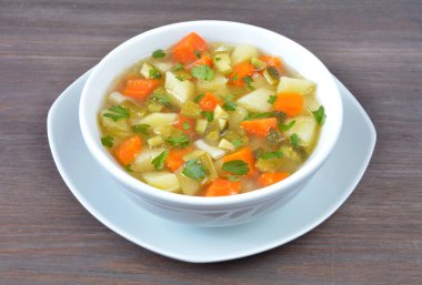 cucumber soup in a bowl