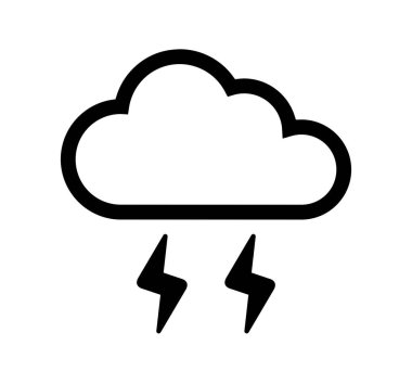 thundercloud icon isolated on white background