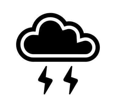 thundercloud icon isolated on white background