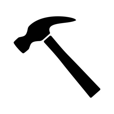 Beyaz arka plan üzerinde çekiç simgesi