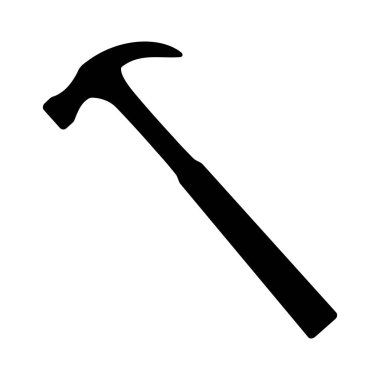 Beyaz arka plan üzerinde çekiç simgesi