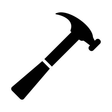 Beyaz arka plan üzerinde çekiç simgesi