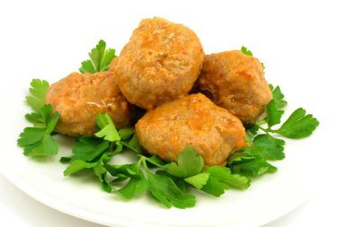 Domates soslu kıymalı köfte.