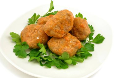 Domates soslu kıymalı köfte.