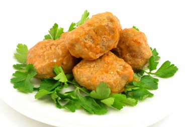 Domates soslu kıymalı köfte.