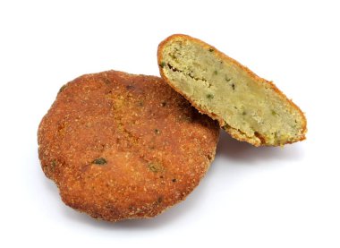 lentil cutlet isolated on white background