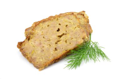 roast pork on a white background