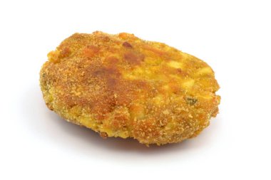 egg cutlet on a white background