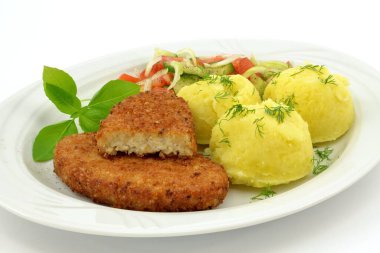 fish cutlet with potatoes