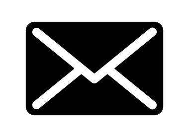 Beyaz arkaplanda zarf simgesi