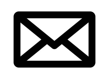 Beyaz arkaplanda zarf simgesi