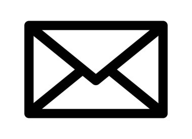 Beyaz arkaplanda zarf simgesi