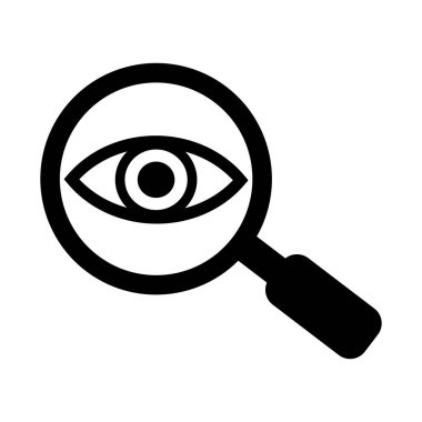 Beyaz arka plan üzerinde büyüteç simgesini