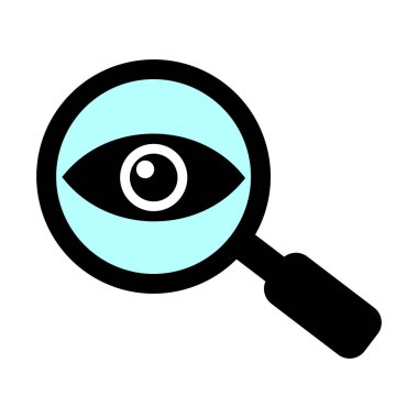 Beyaz arka plan üzerinde büyüteç simgesini