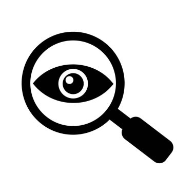 Beyaz arka plan üzerinde büyüteç simgesini