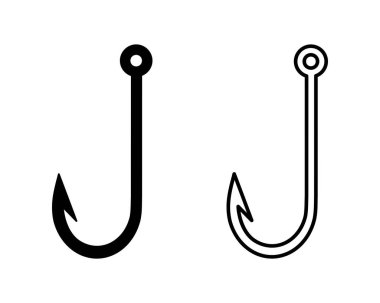 fish hook icon on a white background