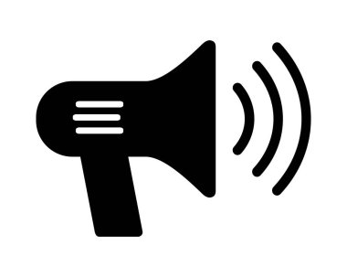 Beyaz arkaplanda megafon simgesi