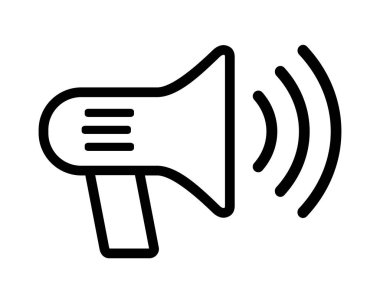 Beyaz arkaplanda megafon simgesi