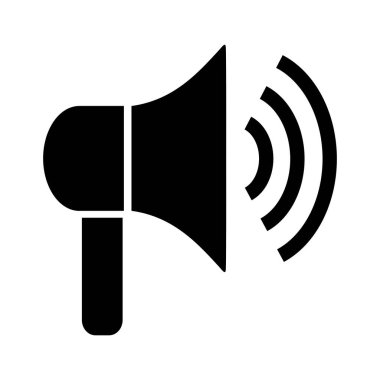 Beyaz arkaplanda megafon simgesi