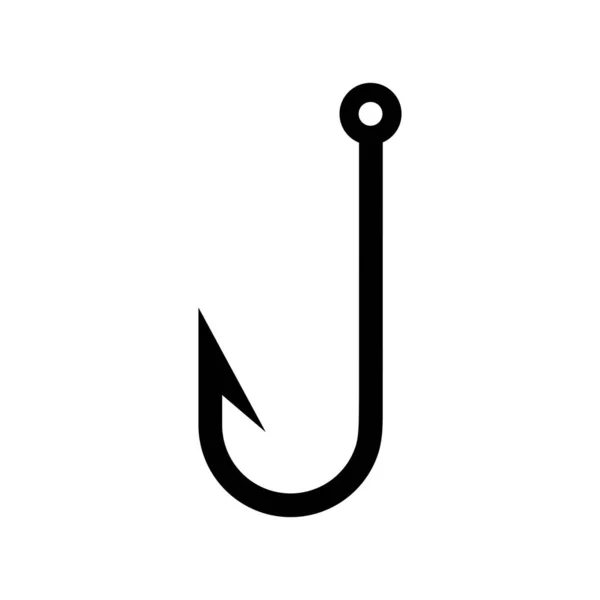 Fish Hook Icon White Background — Vettoriale Stock