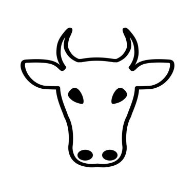 cow head icon on white background