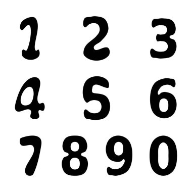 Beyaz bir arka plan üzerinde numaraları