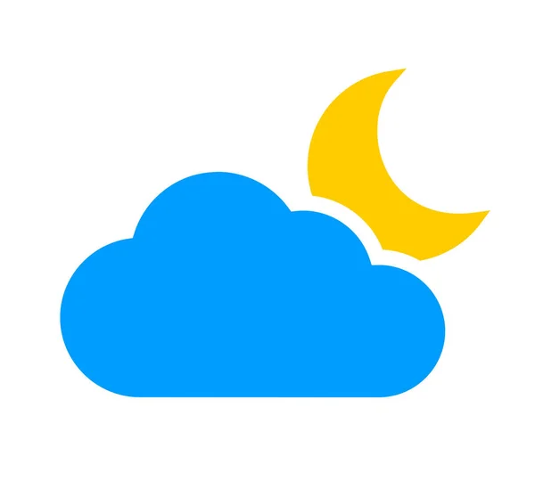 雲と月のアイコン — ストックベクタ
