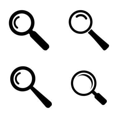 Beyaz arka plan üzerinde büyüteç simgesini