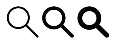 Beyaz arka plan üzerinde büyüteç simgesini