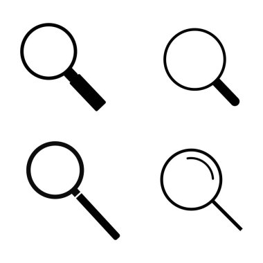 Beyaz arka plan üzerinde büyüteç simgesini