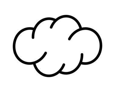 Beyaz arkaplanda bulut simgesi