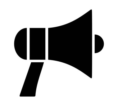 Beyaz arkaplanda megafon simgesi