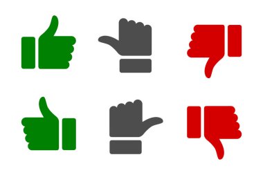 başparmak yukarı ve aşağı simgesi