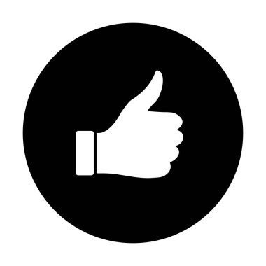 başparmak yukarıya simgesi beyaz zemin üzerine