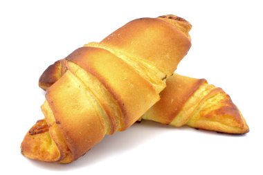 Beyaz arka planda kruvasan.