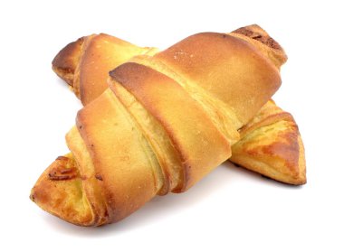 Beyaz arka planda kruvasan.