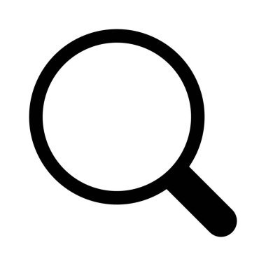 Beyaz arka plan üzerinde büyüteç simgesini