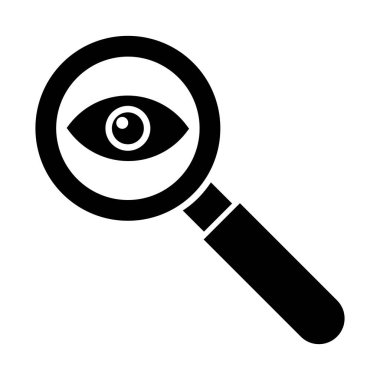 Beyaz arka plan üzerinde büyüteç simgesini