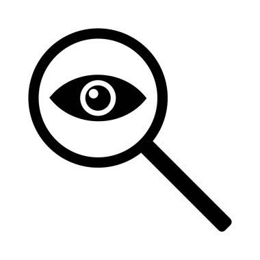 Beyaz arka plan üzerinde büyüteç simgesini