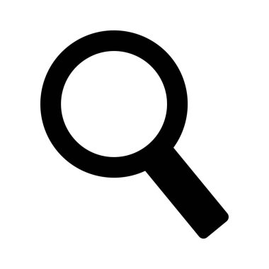 Beyaz arka plan üzerinde büyüteç simgesini