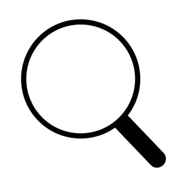 Beyaz arka plan üzerinde büyüteç simgesini