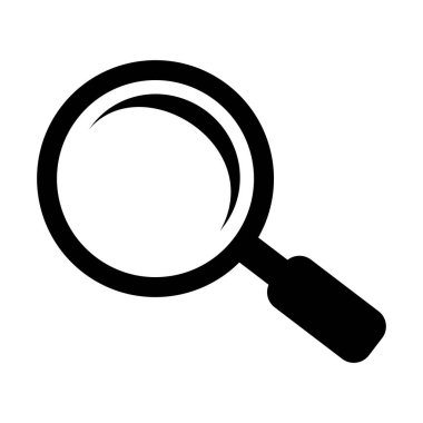 Beyaz arka plan üzerinde büyüteç simgesini